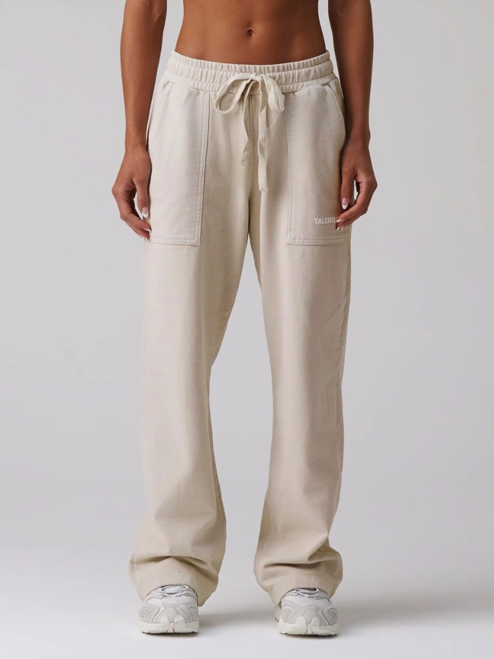 TALENTLESS Cargo Carpenter Drawstring Sweatpants Color Bone